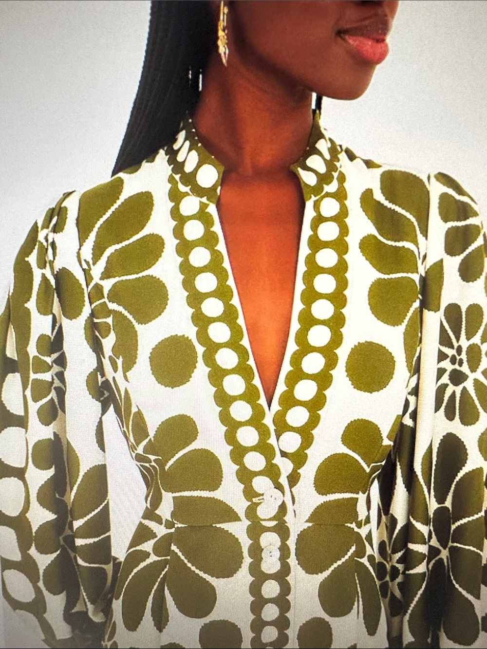 FARM Rio Olive and White Floral Maxi Dress - Picture 2 of 4